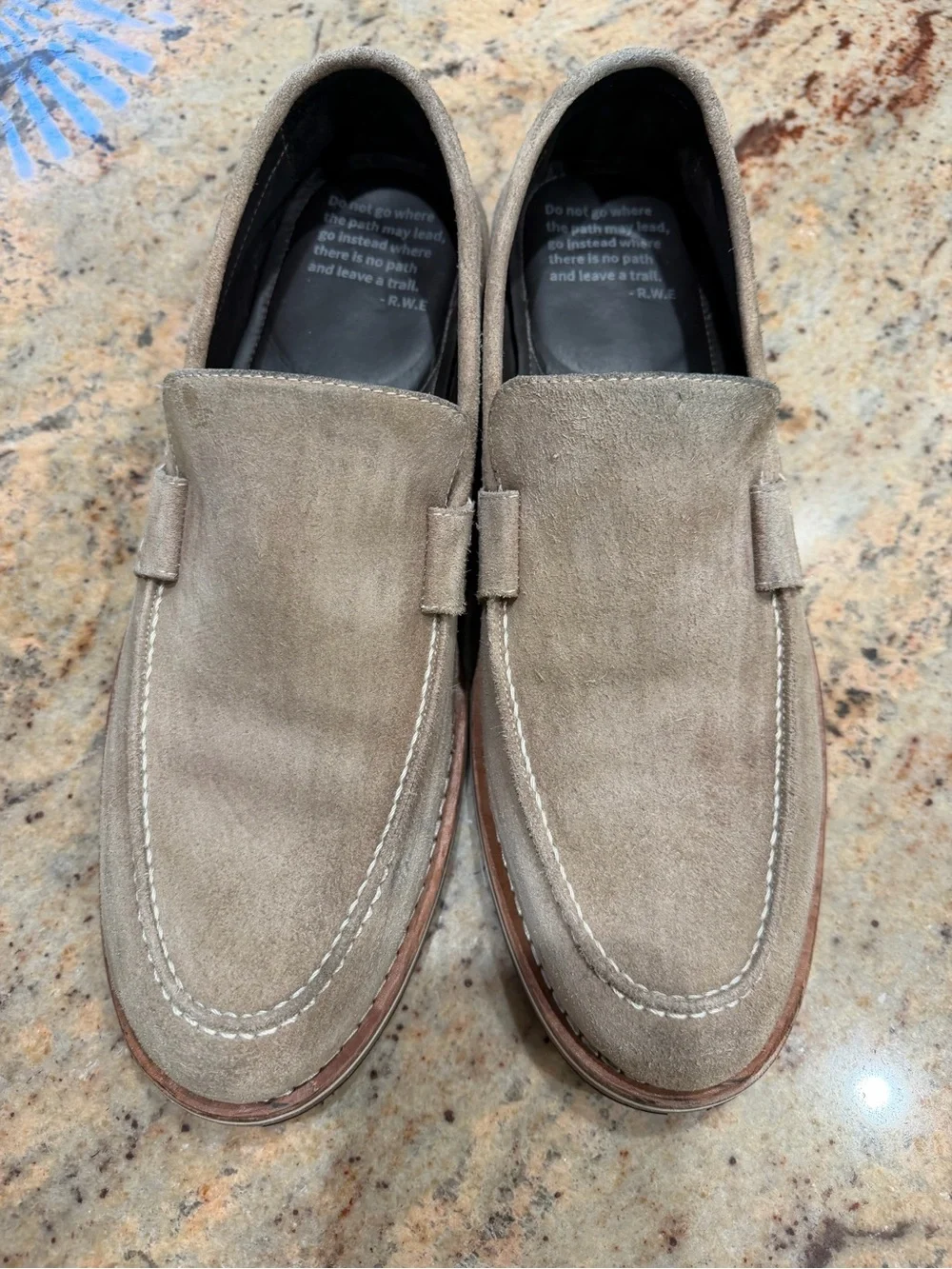 Men's Helm Suede Penny Loafers in Taupe - Casual Dress Slip-Ons Size 12